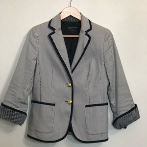Striped Blazer with Gold Buttons